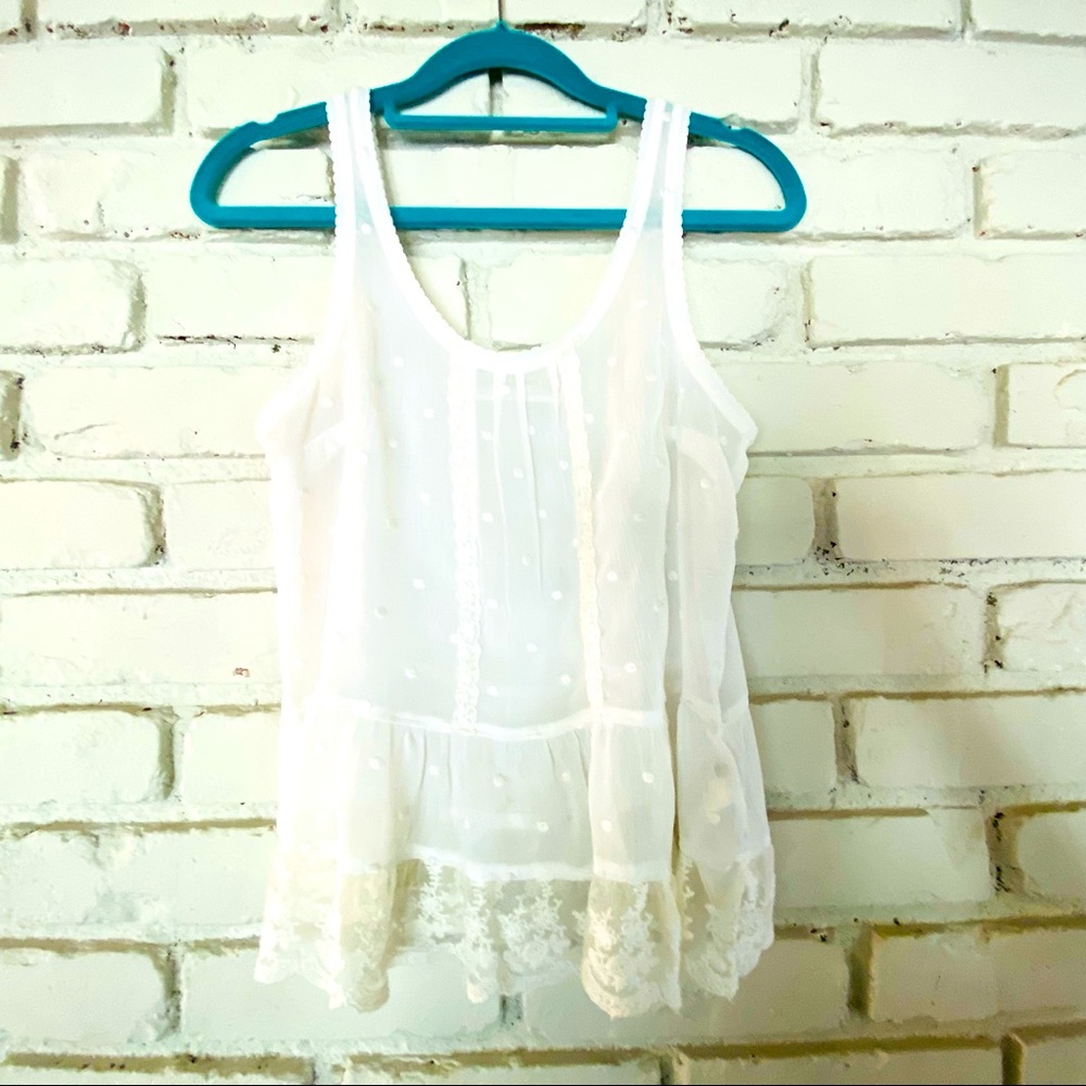 Abercrombie and Fitch white sheer tank top